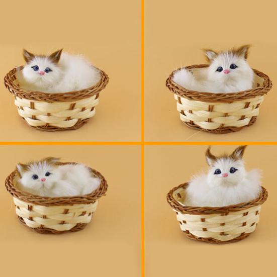Прекрасная имитация животного, кукла, плюшевая мини-корзина, кошка, кролик, собака, детская рождественская игрушка