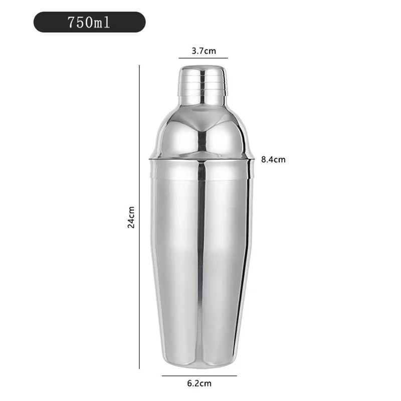 350/550/750ml Stainless Steel Cocktail Shaker Mixer Wine Martini Boston Shaker Party Bar Tools Bartender Drink Bar Accessories