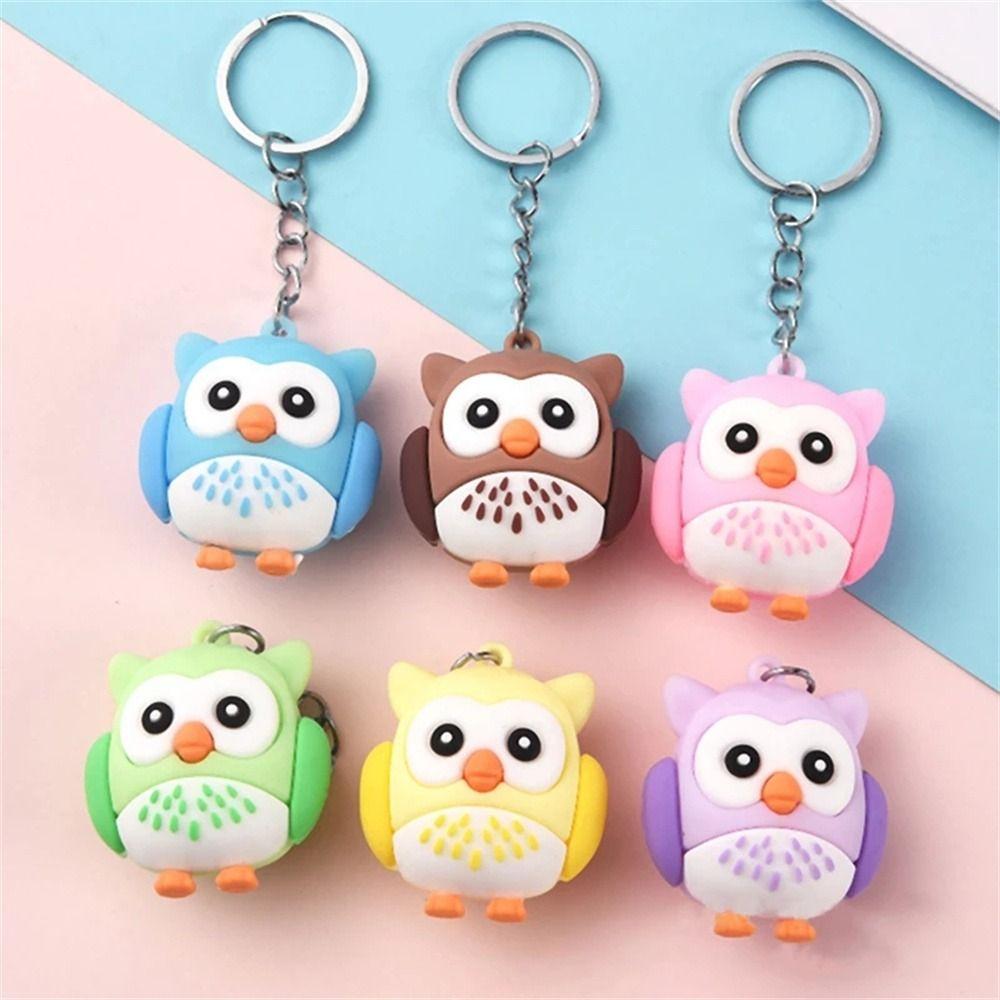 Cartoon Cute PVC Student Gift Party Bag Charms Owl Pendant Car Keychain Animal Keyring Owl Keychain