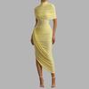 New Elegant Elegant Slim Fit Pleated Fashionable Sexy Backpacking and Hip-hip Ladies Long Dress