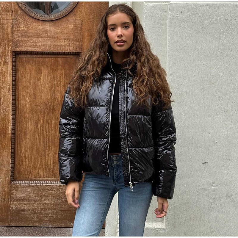 Новая женская повседневная спортивная хлопковая куртка с капюшоном и застежкой-клипсой, осенне-зимняя женская одежда, хлопковая куртка-пальто