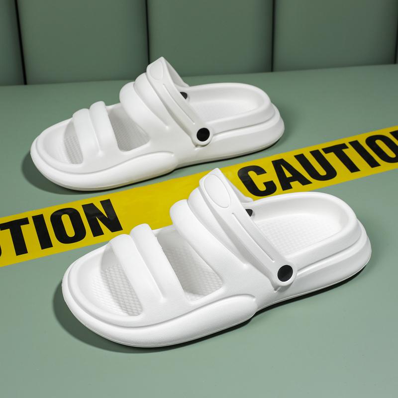 Легкие пляжные сандалии для мужчин, повседневные комнатные нескользящие тапочки для ванной, размер женский, 2025, новая многофункциональная обувь на плоской подошве