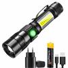 Powerful Multifunctional LED UV Flashlight USB Rechargeable Emergency Lantern Zoomable Torch With Magnetic For Outdoor Camping