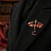 Long-lasting Dragon Pin 2Pcs Rhinestone Flying Brooch, Western Winged Lapel Pin, Alloy Brooch Sweater Cardigan Coat Suit Scarf Decor, Men Jewelry