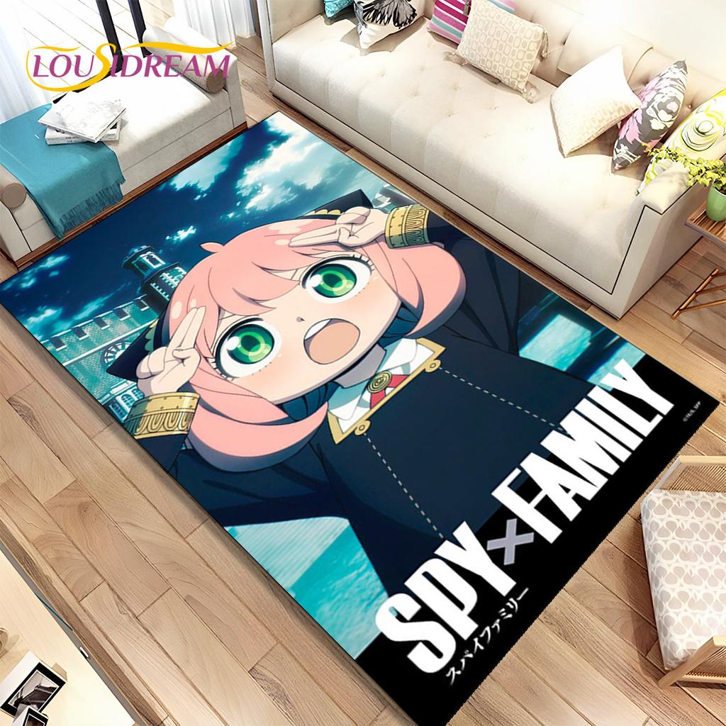 Япония Аниме SPY×FAMILY Мультфильм Коврик Большой, Коврик для гостиной Спальня Диван Коврик Украшение, детский нескользящий напольный коврик