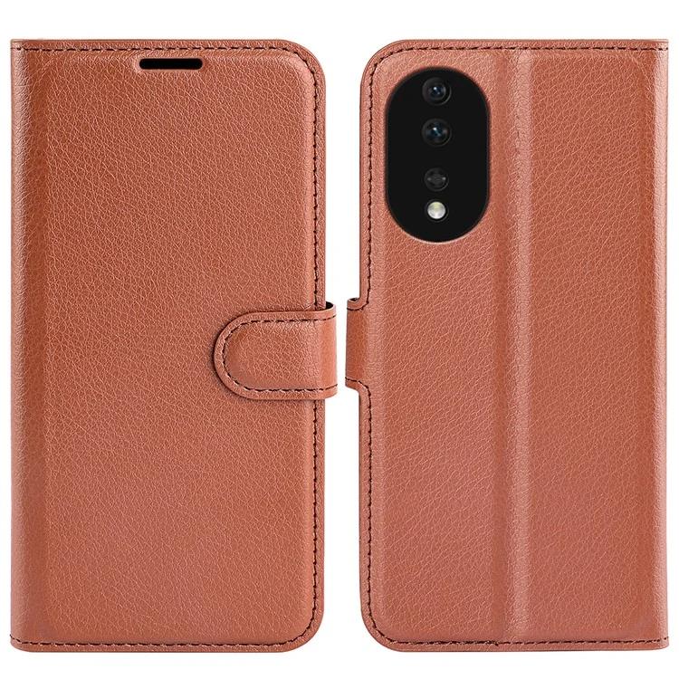 For Honor 80 5G Litchi Texture PU Leather Stand Wallet Phone Cover Full Protection Flip Anti-scratch Phone Case
