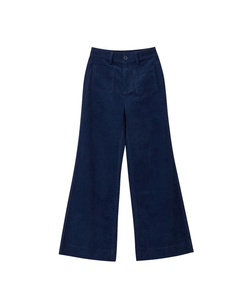 SALON DE YOHN Corduroy Wide Pants_ Deep Blue