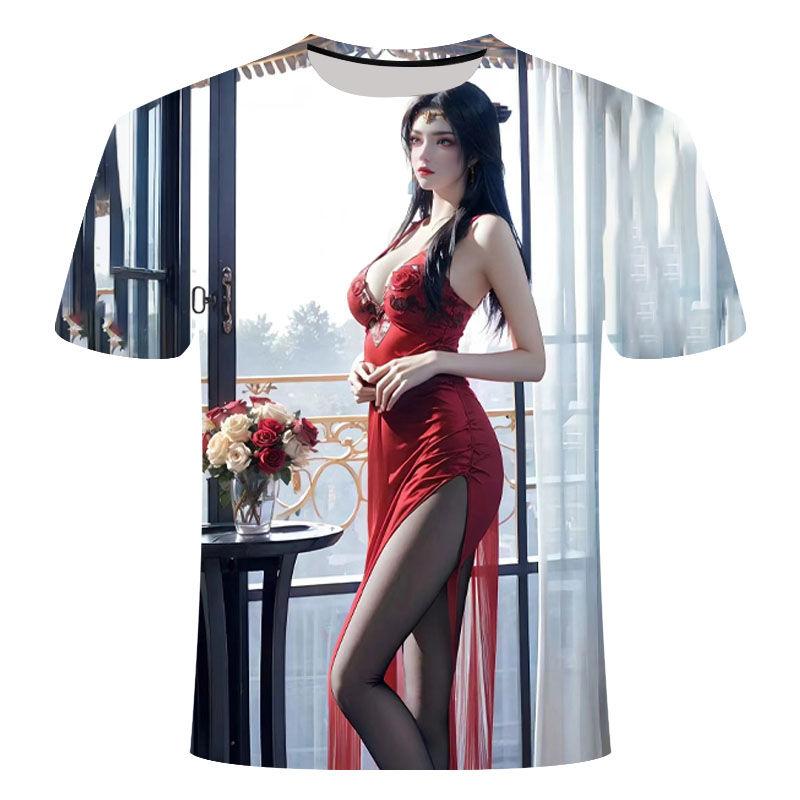 Летние персонализированные футболки с 3D-печатью для мужчин и женщин, популярные среди любителей аниме, футболки с короткими рукавами по мотивам китайских аниме-сериалов