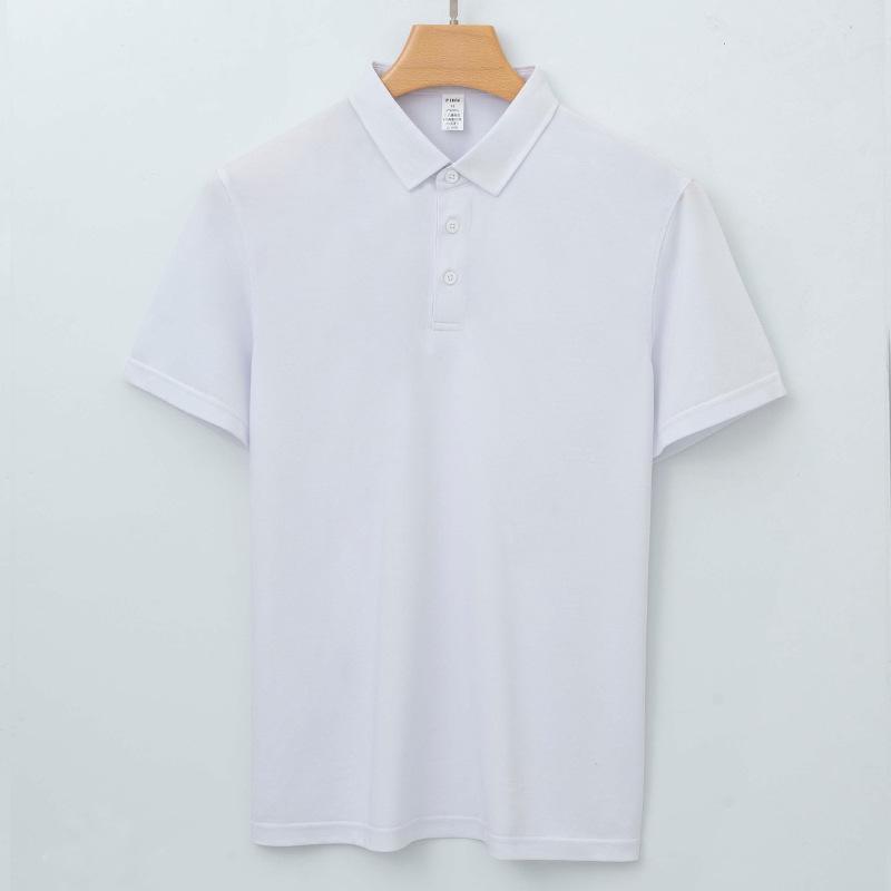 Men's Polo Shirt Men's Mulberry Silk Casual Short-sleeved Lapel T-shirt Summer T-shirt Drooping Polo Shirt