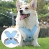 Daily Public X-shaped Double Locking Dog Harness Vest with Leash, Blue