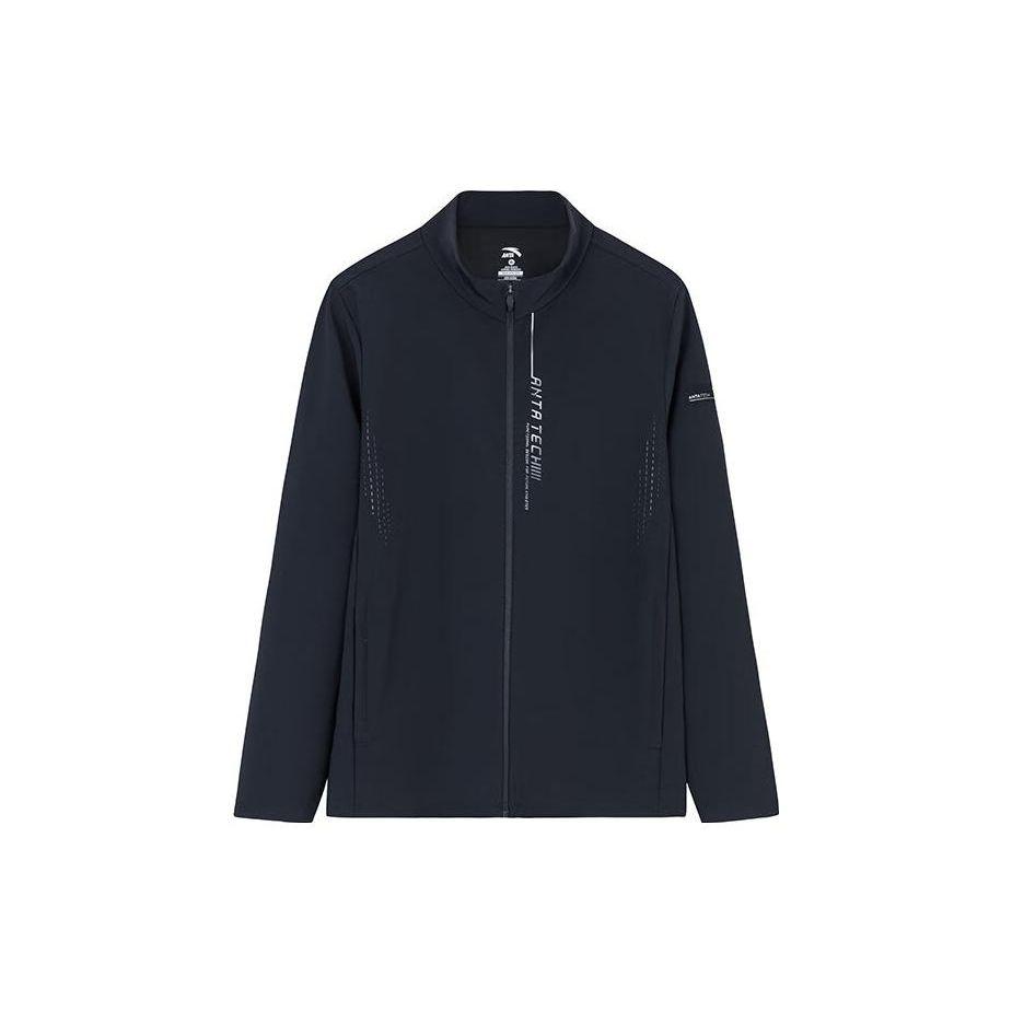 Anta Тренировочная серия с буквенным принтом трикотажная спортивная куртка мужская куртка базовая-черная 152337712-2