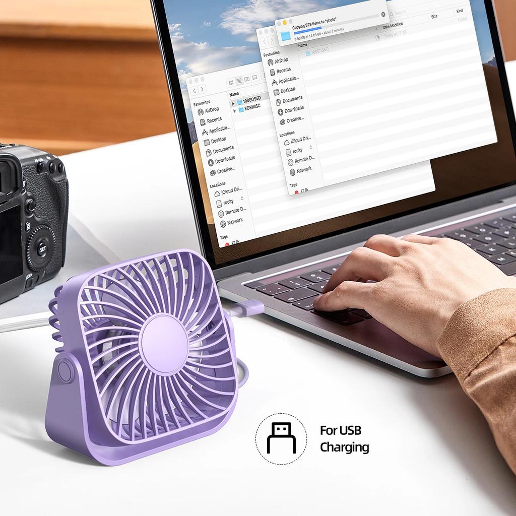 USB Mini Desk Fan,3 Speeds Quiet Portable Desktop Table Fan,360° Adjustment Personal Small Fan for Bedroom Home Office