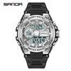 Sanda Men's Large Dial Multifunctional Waterproof Sports Watch with Alarm