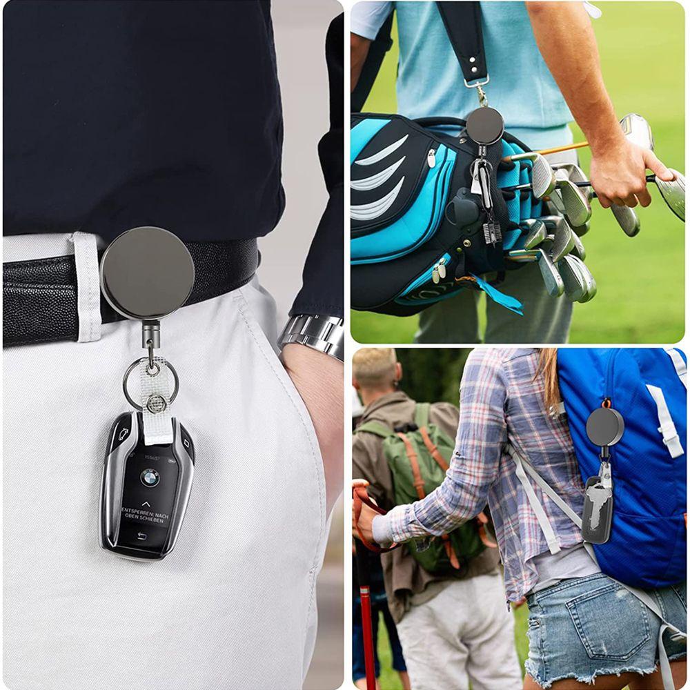 Wire Rope with Belt Clip Retractable Badge Reels ID Card Badge Holder Key Chain Ring Pull Keyring