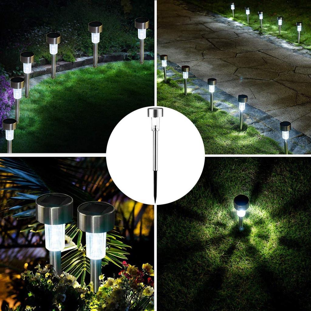 Set of 12 LED Garden Lights, Outdoor, Waterproof, Solar-Powered, Recessed, Light Sensor, Automatically Turns On At Night, Security, Solar Powered,
