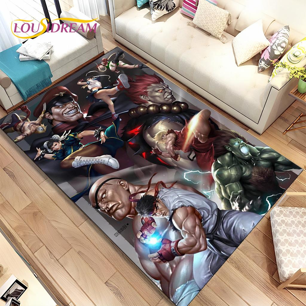 Коврик Street Fighter в стиле ретро, коврик для геймера, коврик для гостиной, спальни, диван, коврик для украшения, детский нескользящий напольный коврик