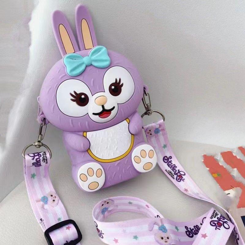 Очаровательный мультяшный силиконовый кошелек для монет в виде кролика и сумочка через плечо для маленькой девочки