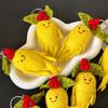 Войлочный Брелок с Женьшенем Ручной Работы Шерстяной Войлок Фрукт Женьшеня Подвеска с Листьями Мягкая