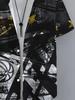 Hawaiian Tropical Black And White Patterned Print Men'S Casual Shirt - Short Sleeve Button Design, Suitable for Outdoor And Casual Wear in Summer
