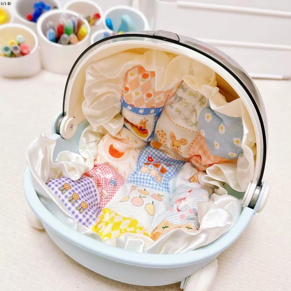 Labubu Baby Stroller Storage Box Doll Decor Space Module Doll Sleep Cradle Cart Dolls Bed Furniture Accessories Gift