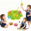 1 Set Bee Bean Picking Fishing Game Magnetic Bead Catcher Tabletop Game with Headband Kids Parents Family Party Interactive Educational Toy