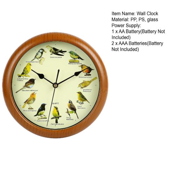 Настенные часы с поющими птицами, бесшумные, не тикающие, на батарейках, широкое применение, декоративные часы, круглые, современные настенные часы
