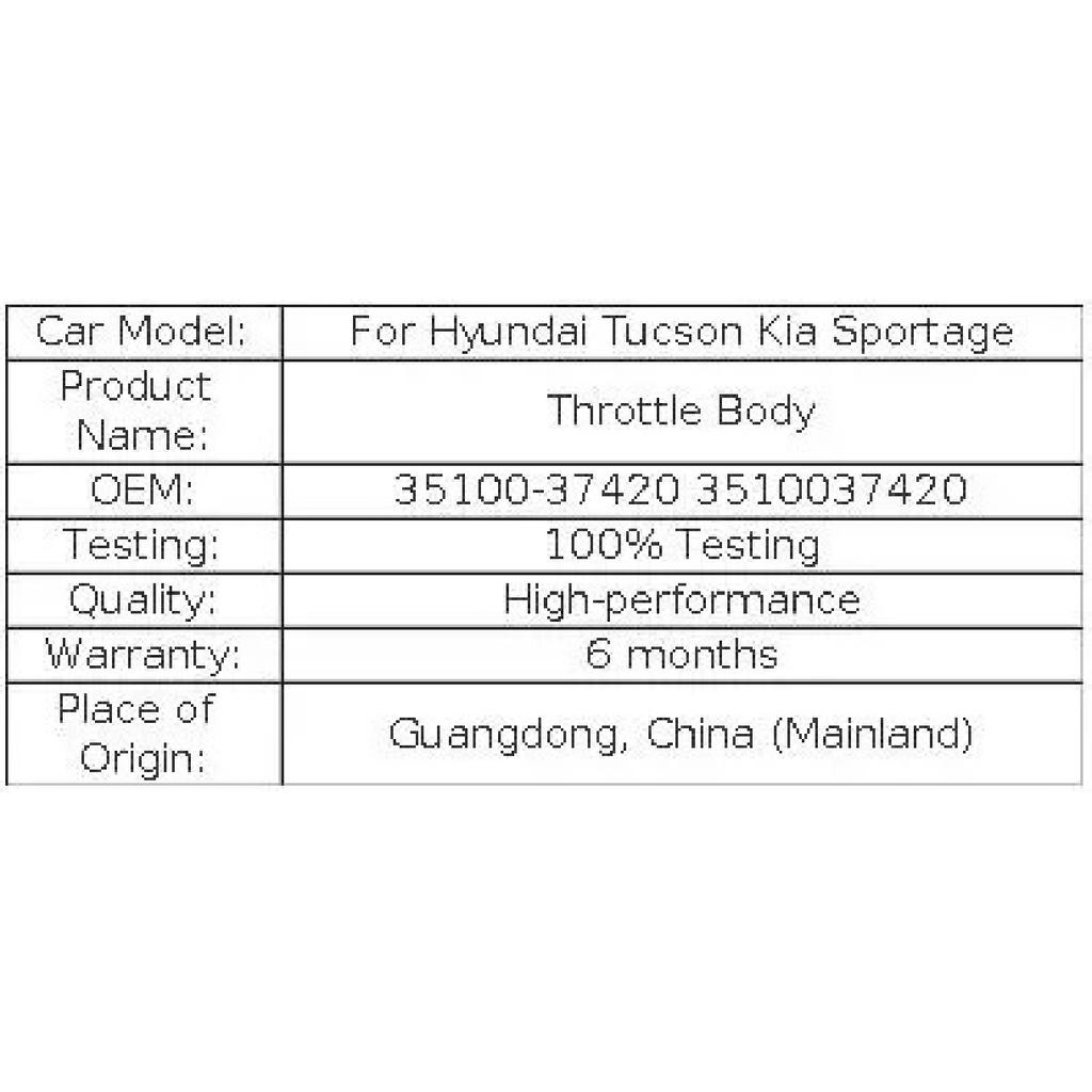 Дроссельная заслонка JH для Hyundai Tucson Kia Sportage 2.7L 35100-37420 3510037420