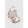 Mini Text Canvas Fabric Lining Crossbody Mini Shoulder Bag With Cream Strap