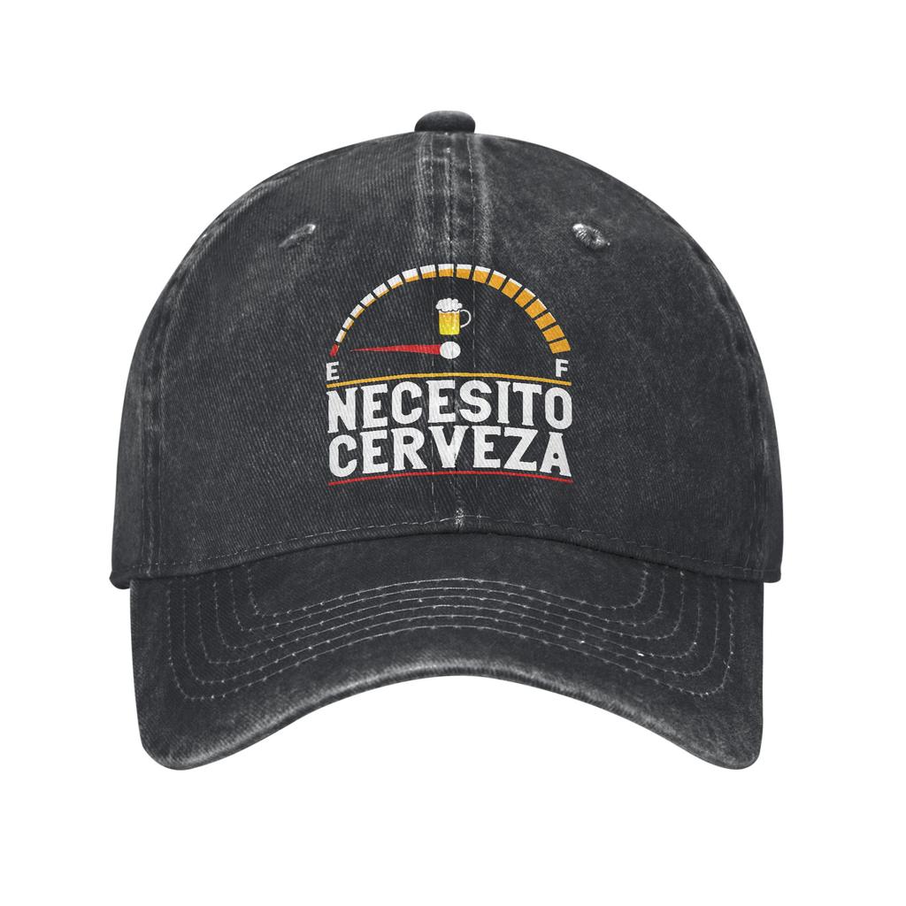 Necesito Cerveza Cool and Funny Saying En Espanol Baseball Caps Casual Distressed Denim  Headwear for Unisex Outdoor Gift Caps Hat