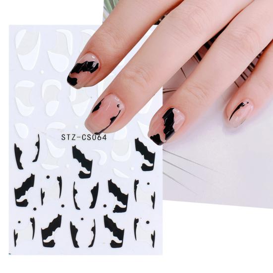 Nail Sticker French Style DIY Colorful Line Decal Powder 3D Transfer Slider for Manicure