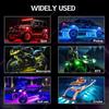 4 RGB светодиодные роковые подсветки, Многоцветный неоновый комплект подсветки днища, Подсветка колесных арок с управлением через приложение и музыкальным режимом, Подсветка днища для