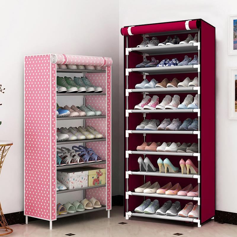 Multi-layer Shoe Rack for Home, Door, or Dorm Storage - Dustproof and Space-saving Shoe Organizer.