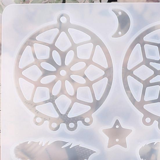 Ловец снов силиконовая форма DIY смоляная форма для поделок Ловец снов форма для изготовления DIY смоляной Ловец снов брелок серьги ожерелье шарм