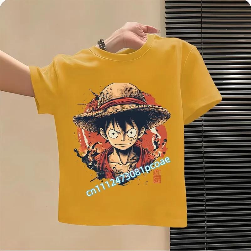Summer New Luffy Zoro One Piece Anime Boys Girls Cotton Tee Shirts Short Sleeve Tops Baby Clothing Toddler Children Clothes Tops