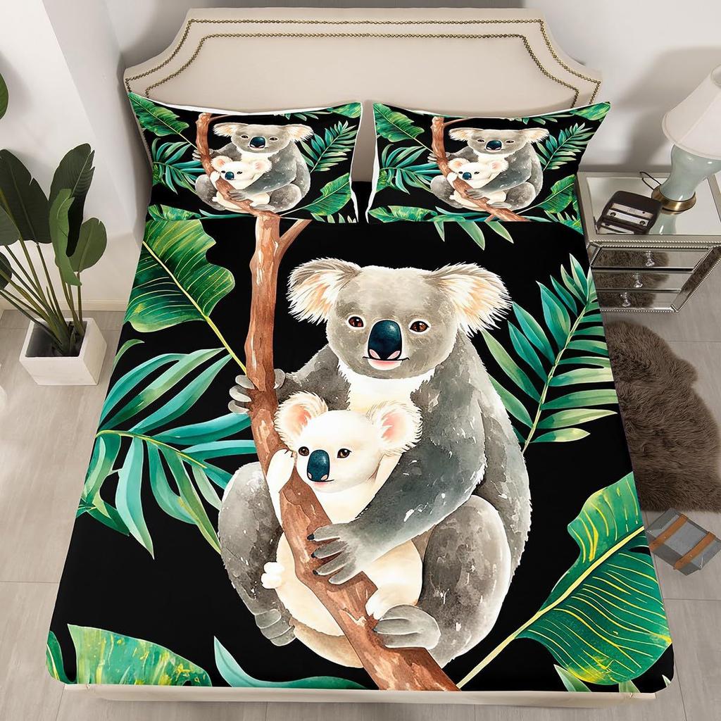 Halloween Pumpkin Ghost Bat Pattern Mattress Three-Piece Digital Printing Mattress Bedding Set