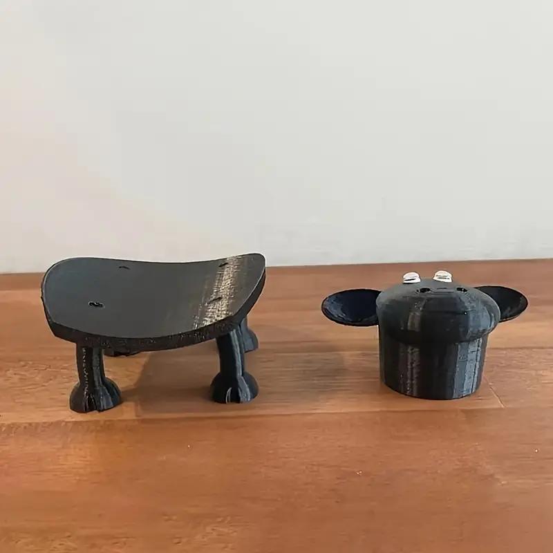 Adorable Sheep-Shaped Toilet Paper Holder - 3D Printed Black Plastic, Freestanding Bathroom Tissue Rack with Over-the-Top Installation