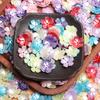 1000Pcs DIY Charms Headwear 14mm Cherry Blossoms Spacer Beads Jewelry Findings Acrylic Flower Torus Shape Beads Caps For Jewelry Making Earrings