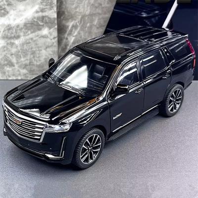 1/24 полномасштабная модель автомобиля внедорожника Escalade из литого металла, модель автомобиля внедорожника, имитация звука и света, коллекция детских игрушек в подарок