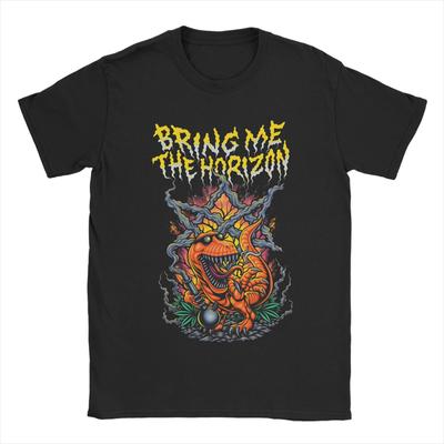 Мужская футболка BMTH Bring Me The Horizon Metalcore Хлопковая одежда Винтажная футболка с коротким рукавом и круглым вырезом Футболки большого размера