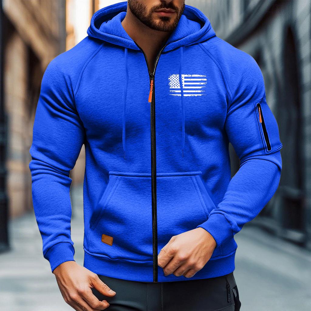 Men's Leisure Long Sleeves Zipper Hooded Hood Hoodie Coat Hooded Hood