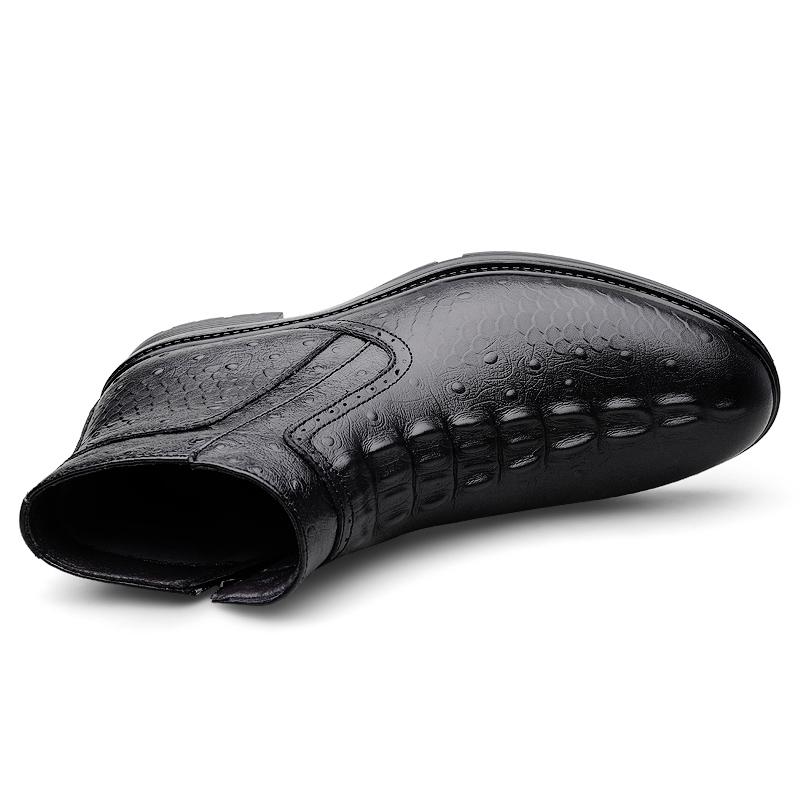 Модные Удобные Мужские Ботильоны из Натуральной Кожи для Бизнеса Повседневная Кожаная Обувь Модные Ботинки Челси Обувь для Отдыха и Прогулок Высокие Ботинки