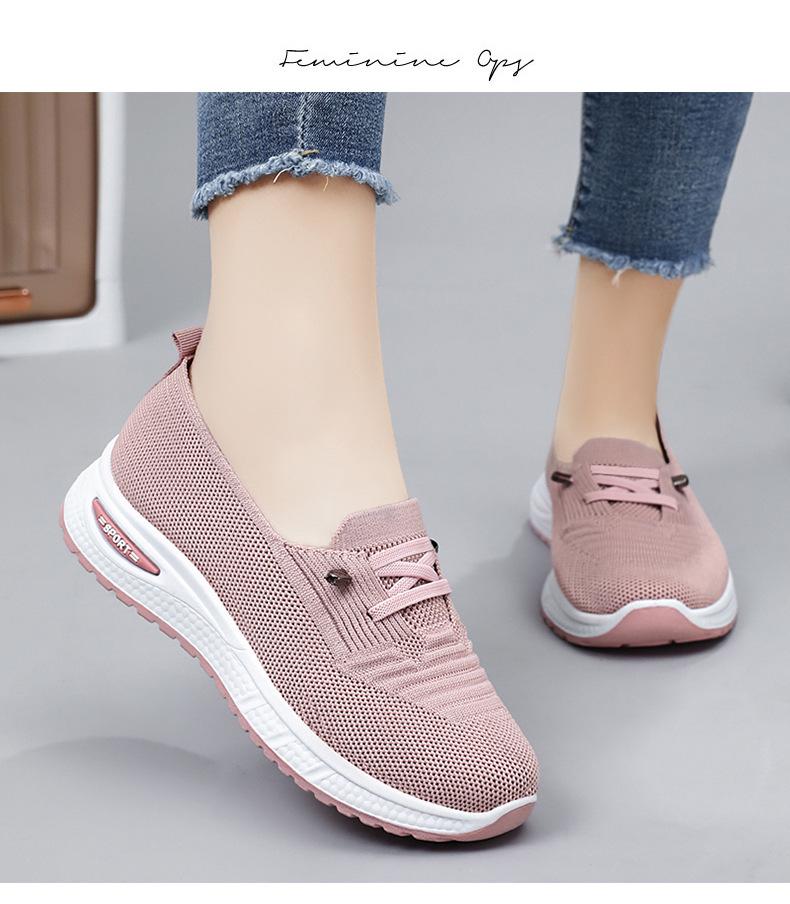 Женские повседневные кеды из дышащего материала Flyknit, без шнуровки, большого размера