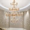 Современная европейская хрустальная металлическая люстра, роскошный светильник, классическая лампа, винтажный светильник для гостиной, столовой, спальни