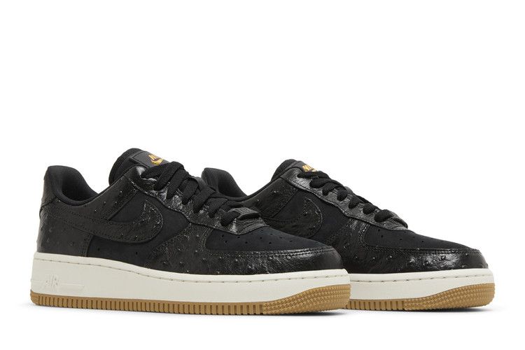 Women's Sneakers Nike Air Force 1 Low '07 Black Ostrich Gum (Women's) Black/Sail-Gum Light Brown
