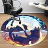 1pc Moonlit Cats Office Round Area Rug,  Mat Suitable ForOffice, Under Office Chairs Bedroom Living Room Home Decor, Room Deco
