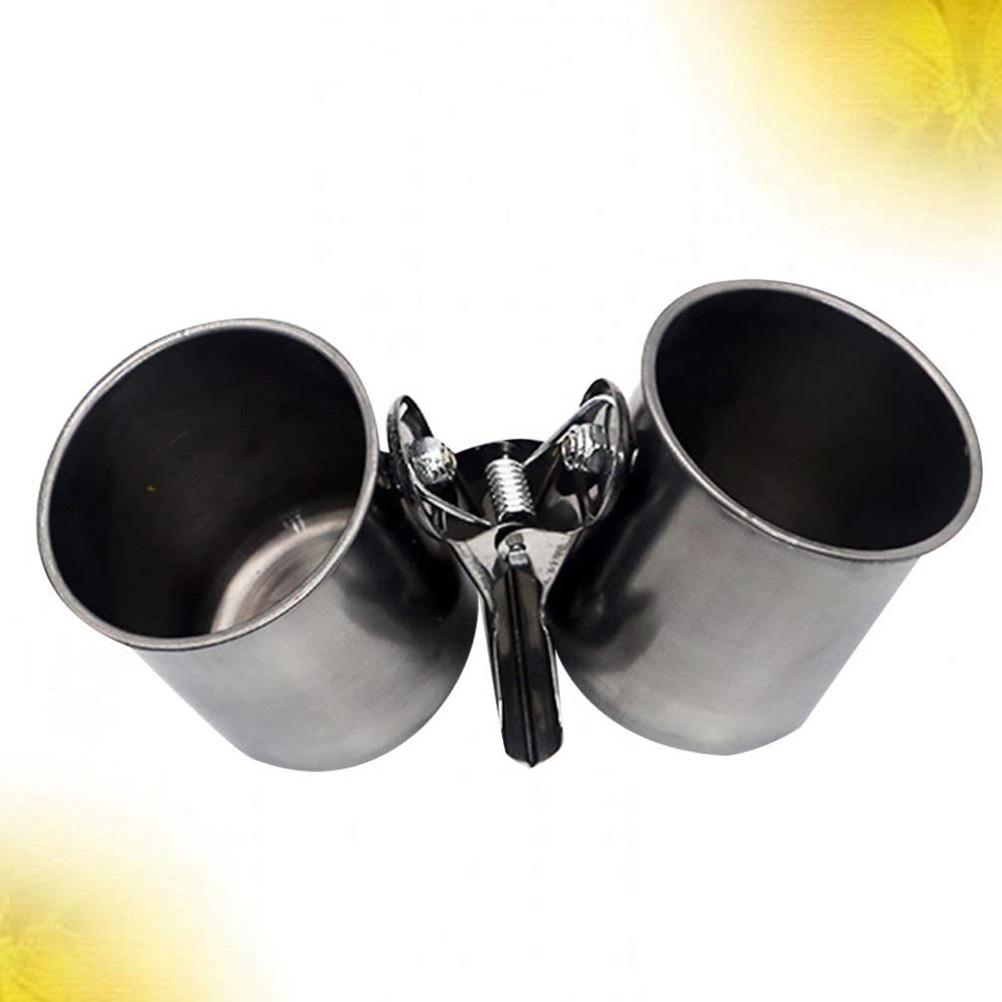 Кормушки для попугаев из нержавеющей стали, миски для корма и воды для птиц, двойные чаши для клетки с держателем-зажимом для кореллы