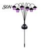 Holiday Garden Ornament Lighting Solar Swaying Lantern, Outdoor Waterproof 6-Head Pathway Stake Light, Auto on Flexible Pole Lanterns Off