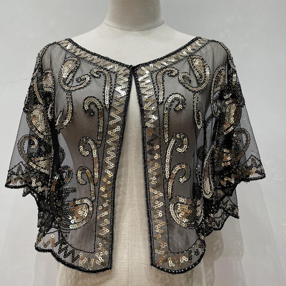 Evening Party Cape Vintage Sequin Retro Sequin Shawl