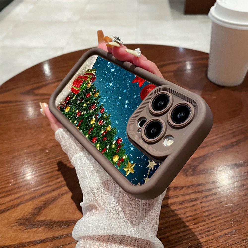 N117 Новогодние Счастливого Рождества арт Мягкие чехлы для телефонов Angel Eyes для iPhone 16 15 14 13 11 Pro Max 8 7 6s Plus 12 mini XR XS Max SE Противоударный чехол