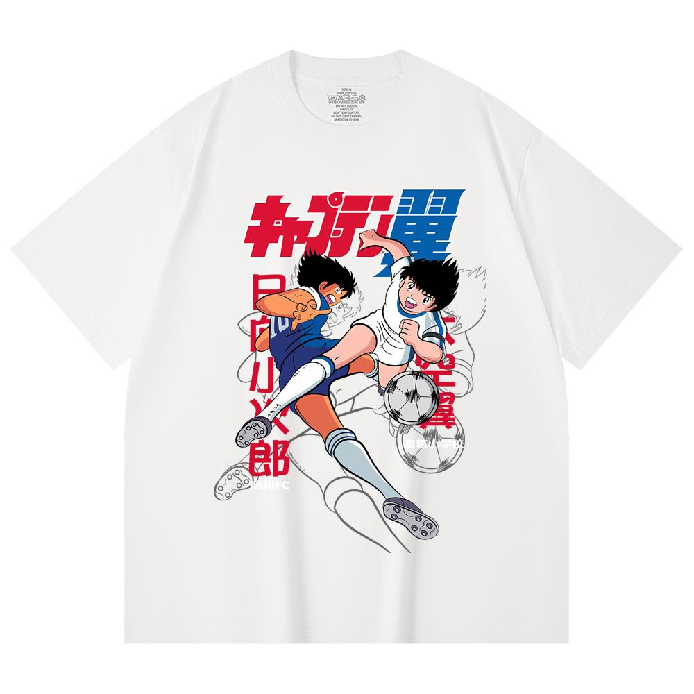 230 Gsm 100% Cotton Captain Tsubasa V2 Print Unisex Heavy Cotton T Shirt